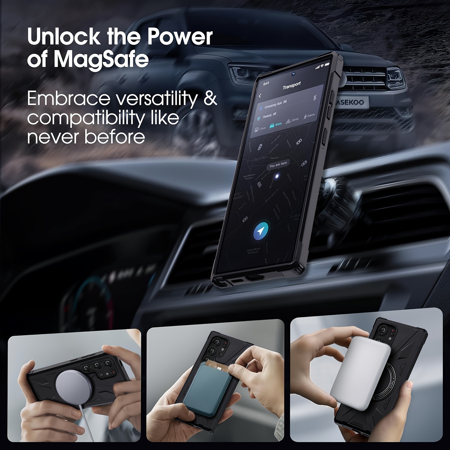 Compatible With Samsung GalaxyS24/S24+/S24 Plus/S24 Ultra 5G Hard Phone Case Shockproof Protection Magnetic Ring Kickstand Holder_voghion.com