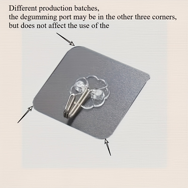 Tenpcs Modern Wall Hooks - Metal Non-Tracking Hook Set for Keys, Hats, Towels - Easy No-Drill Installation, Self-Adhesive for Bathroom, Bedroom, Office, Kitchen Storage