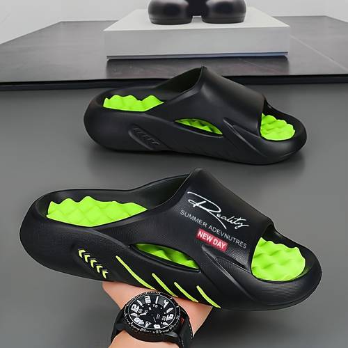 mens slide sandals eva sole non slip thick bottom lightweight breathable for outdoor beach and casual wear summer sandals