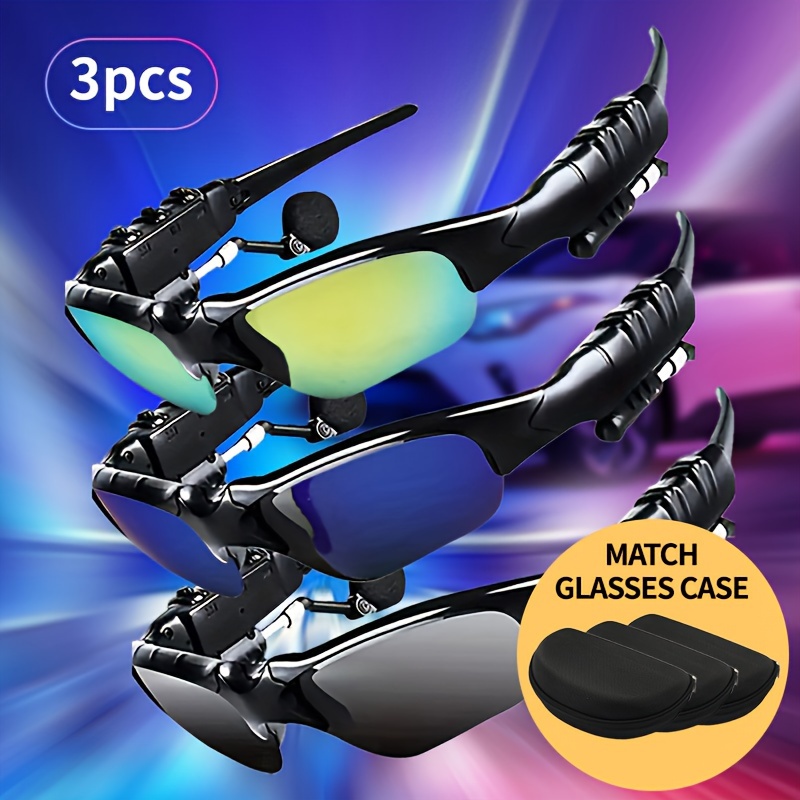 2 3pcs wireless glasses headset listening to music call wireless smart headset glasses multifunctional glasses cycling driving multifunctional sun glasses details 1