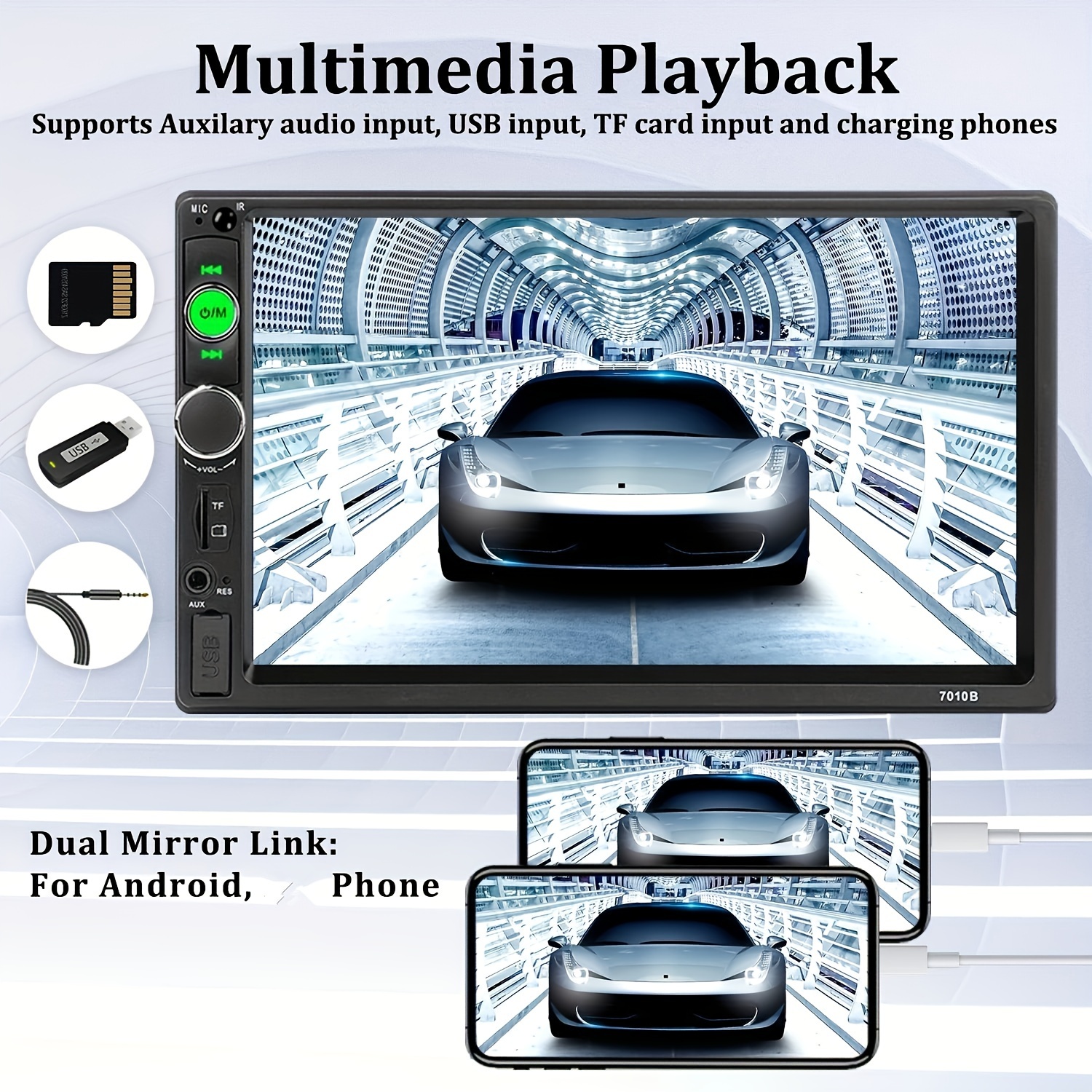 2 Din Car Stereo Backup Camera Touch Screen Mp5 Player Temu New Zealand