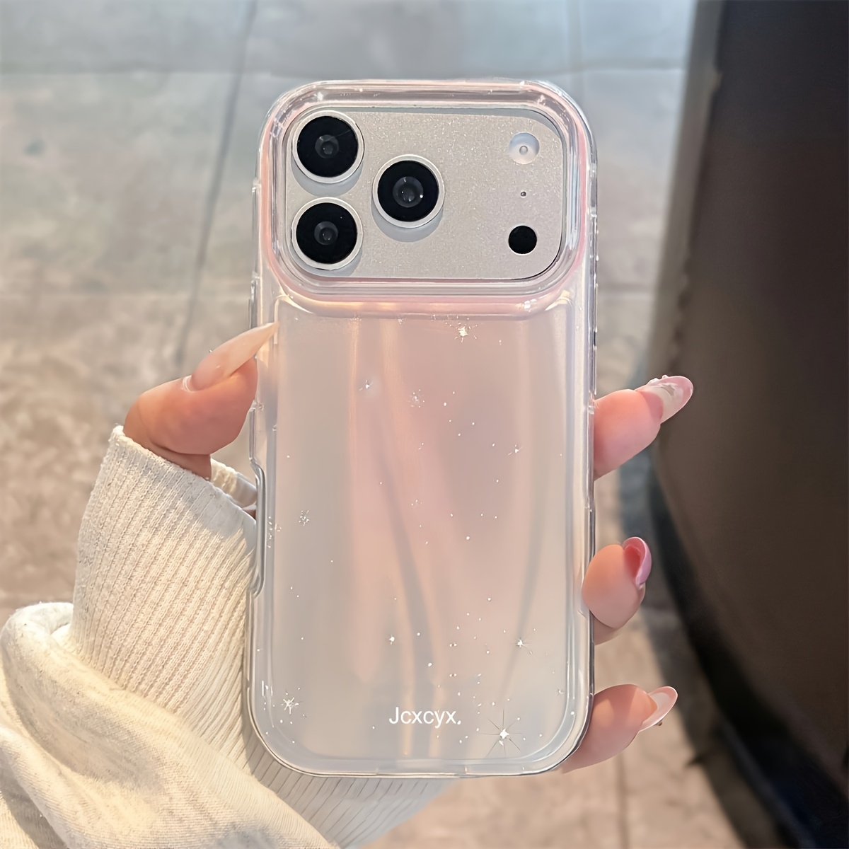 TEMU para teléfono: Carcasa de lujo con de estrellas láser brillantes y degradado de color rosa y para iPhone 18 Pro Max 17 Pro Max 17 Pro 17 16 Pro