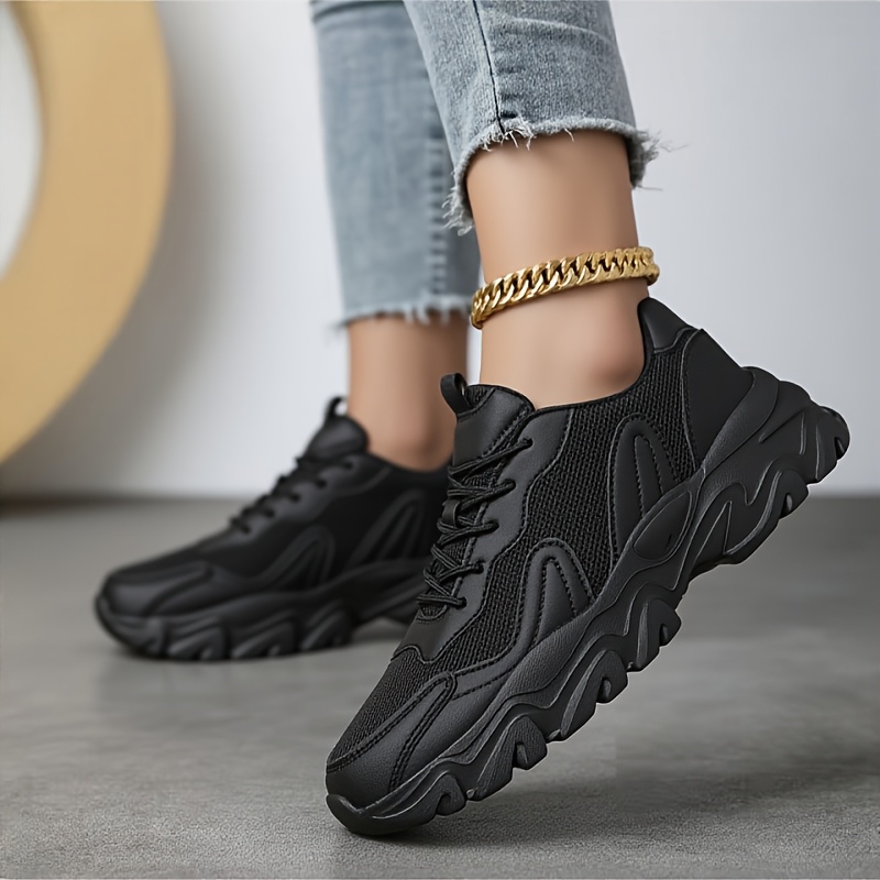 Women's Height Increase Platform Sneakers - Soft-Soled Lightweight Breathable & Sole Low-Top Lace-Up Walking Shoes Suitable for - Casual Wear, Office, Everyday Use - Cushioned for Height Boosting Footwear, Women Shoes