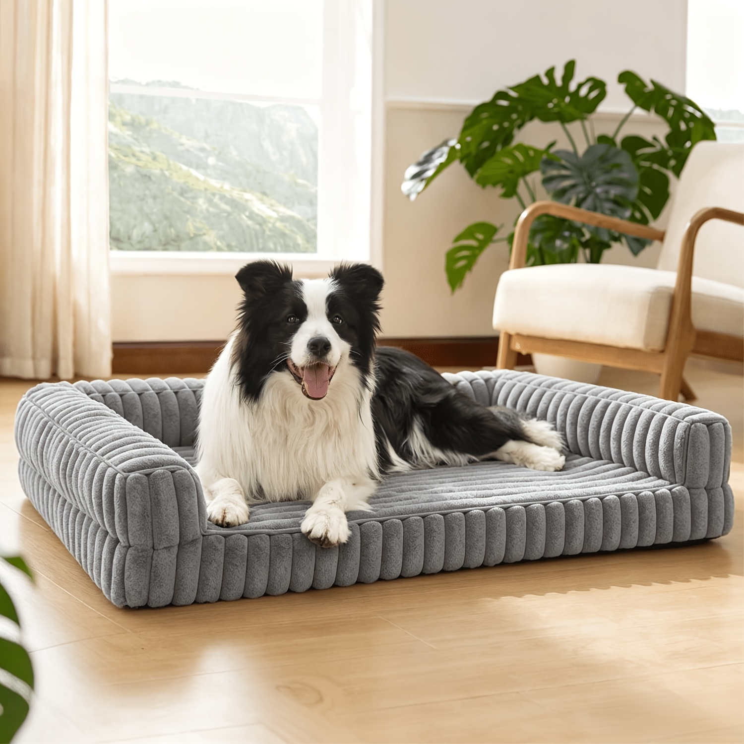 Image of Orthopedic Support Dog Sofa, Thick Memory Foam Filled Corduroy Pet Bed, Enlarged And Thickened Design, Joint-friendly Large And Medium-sized Dog Specific Dog Bed