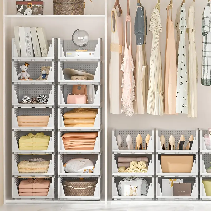 set 4 stapelbaren aufbewahrungsboxen schrankorganisation
