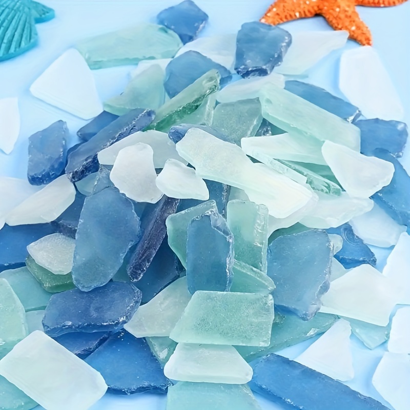 

Sea Glass Mix - 4.48oz Assorted Colors (white, , Light Blue) For Diy Crafts, Vase Filling, Aquariums & Beach Weddings