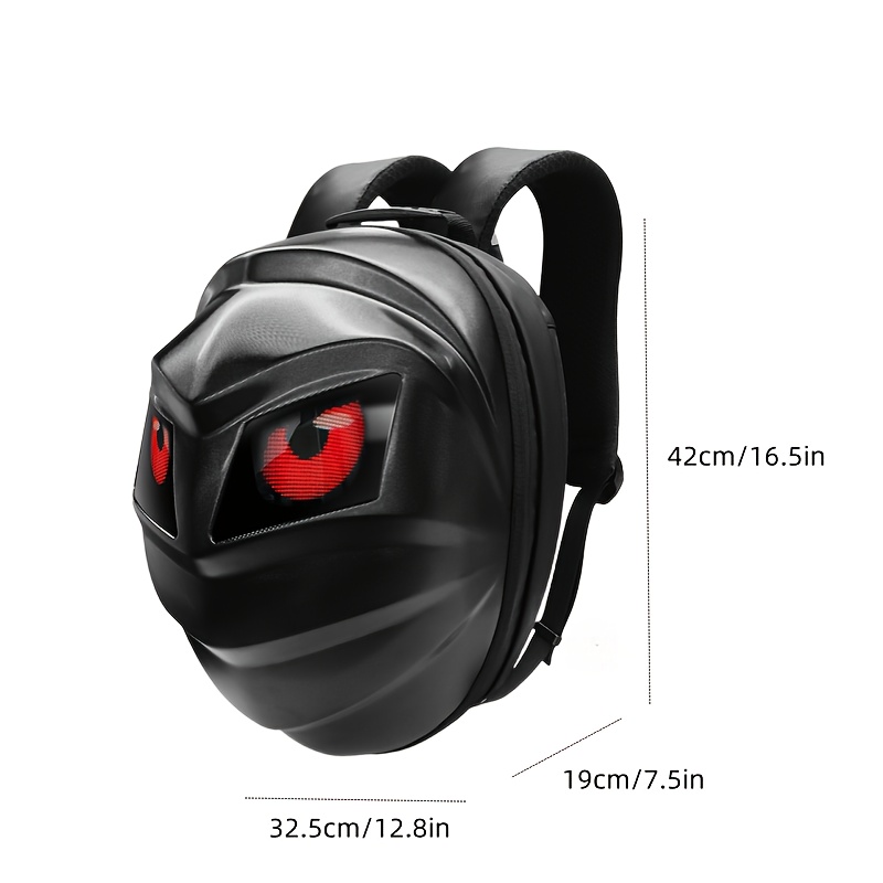 Sac à dos LED lumineux cool pour motards avec casque intégral, offrant une capacité de stockage super large – Image 4