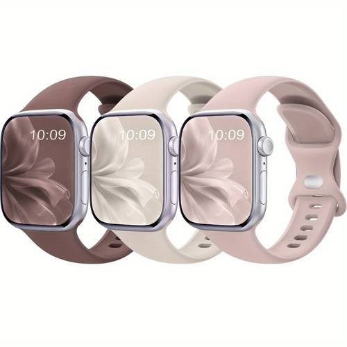 horlogebandjes 3 stuks, elegante ademende silicone voor watch -11, se/se2/se3, ultra 2/ , unisex actief vrije tijd, geweldig cadeau idee
