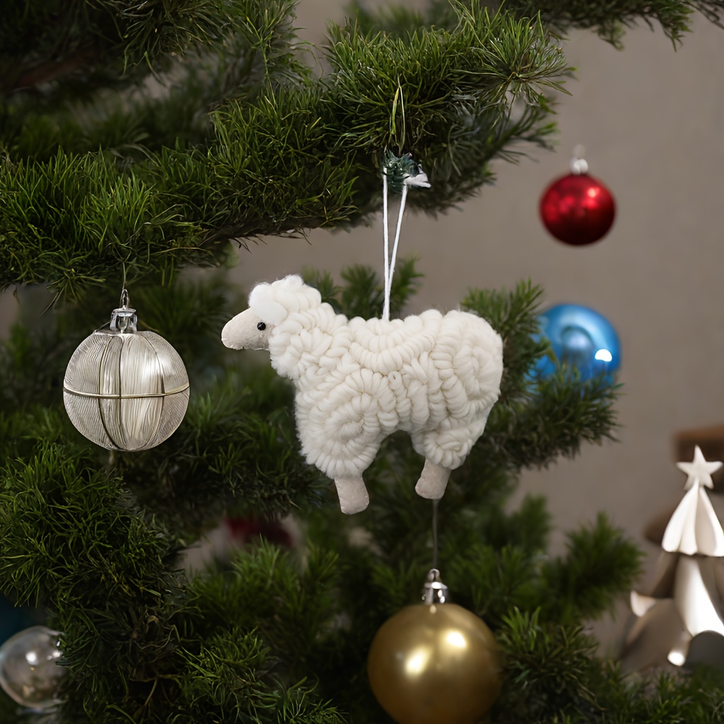 

Wool Sheep Holiday Decoration Pendant - Hanging Felt Circle Sheep Ornament For Christmas, Thanksgiving, July 4, New Year - No Electricity Required (1pc)