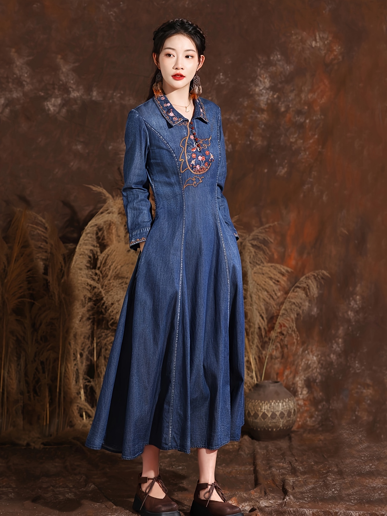 chinese dress ladies TACSTRUN Women's Black Maxi Denim Dress, S, M, L, XL, XXL, Sleeveless,  Spaghetti Straps, High Waist, Casual, Adult, Girls, Office, Daily,  Vacation, Club, Solid, Summer at Amazon Women's Clothing store main image 1