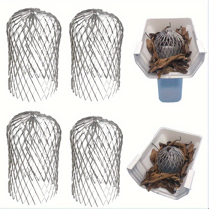 

4pcs High-quality Aluminum Gutter Guard Mesh - Leaf & Filter Netting For Downspouts, Easy No-tool Installation, Waterproof & Weather-resistant, Fits 2-4 Inch - Gutters Clear