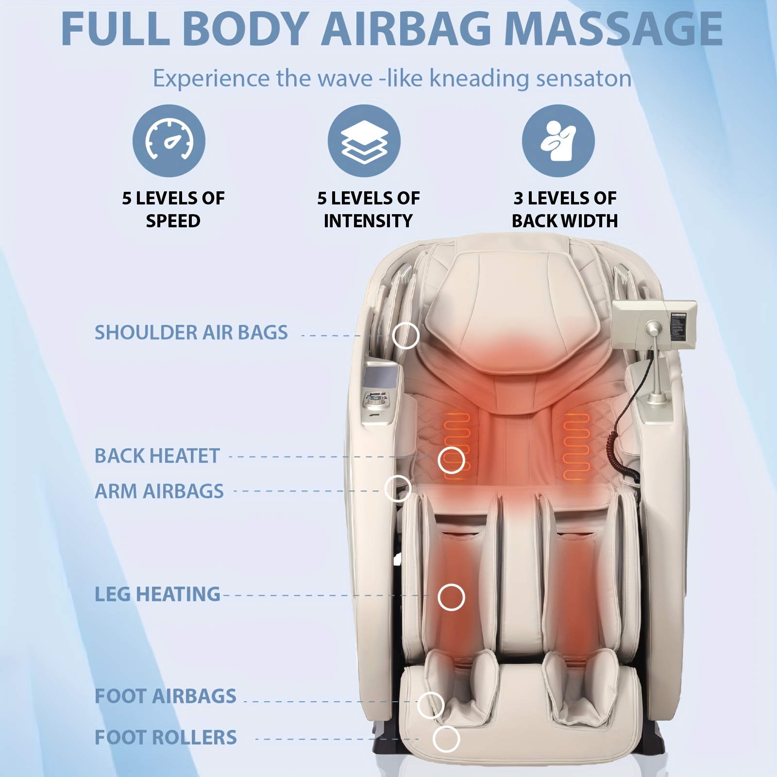 4d full body massage chair zero gravity massage recliner sl track with heat 15 massage   Product details 2