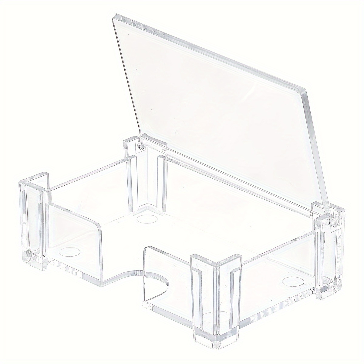 

1pc Clear Acrylic Business Card Holder - Sleek Pvc Desktop Card Organizer With Clasp, Transparent Storage Container For Office And Home Use, Business Card Holder For Desk