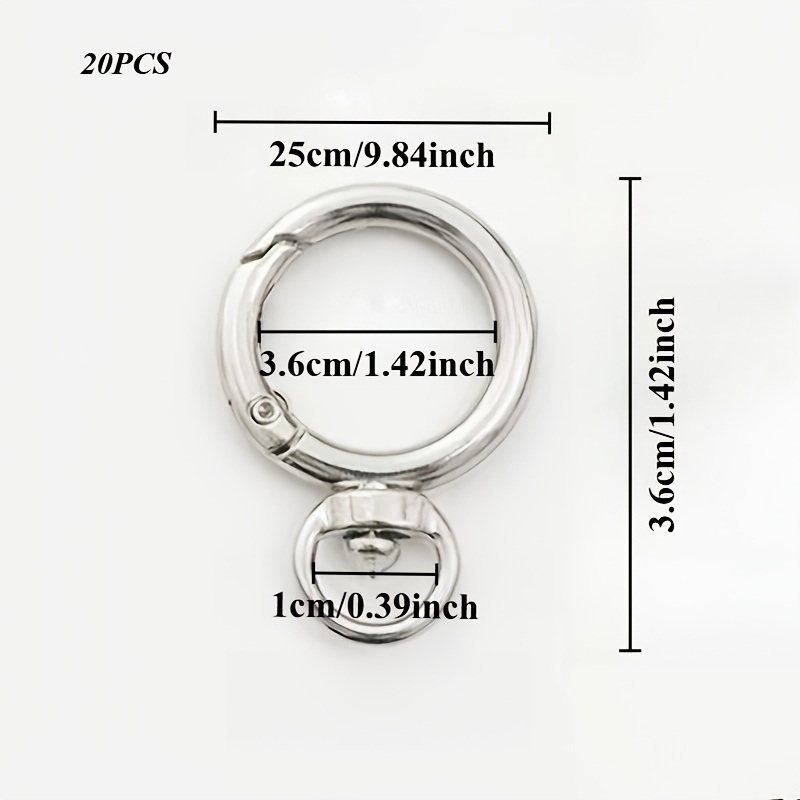 TEMU 20pcs Of Multifunctional Keychain Additions Suitable For Outdoor Leisure 360-degree Rotating Hooks, Camping And Travel Equipment |