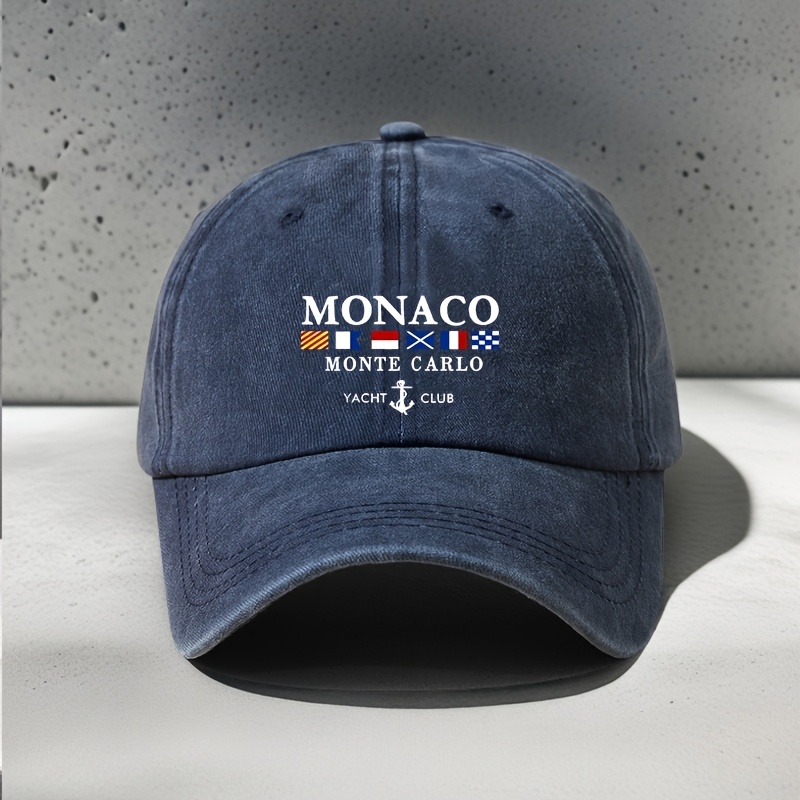 Image of Monaco Geometric Pattern Fashion Baseball Cap, Retro Dad Hat, Outdoor Casual Hat