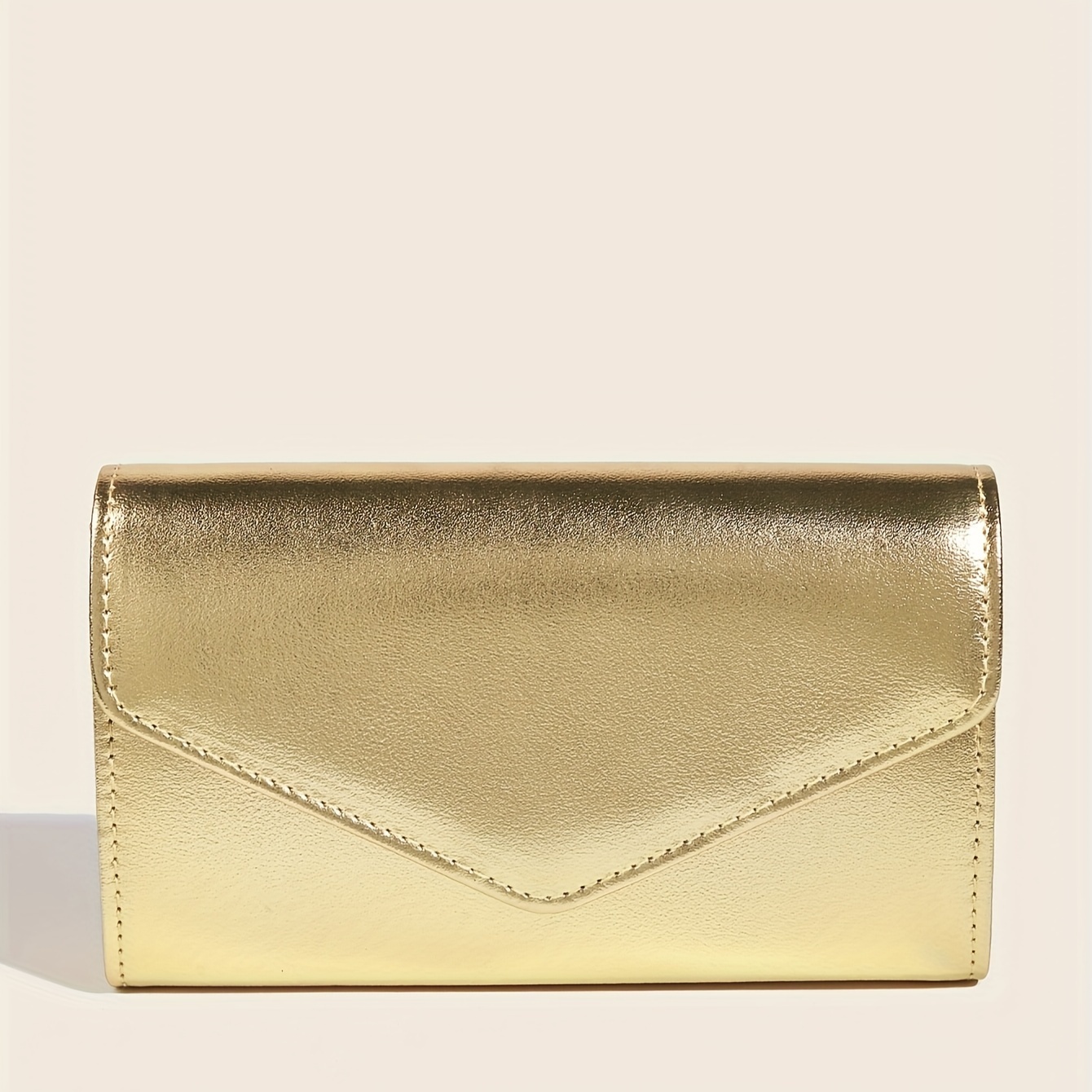 Image of A Stylish Solid Color Pu Evening Bag, A Sparkling Envelope Bag - Magnetic Closure, Lining - Suitable For Evening Events