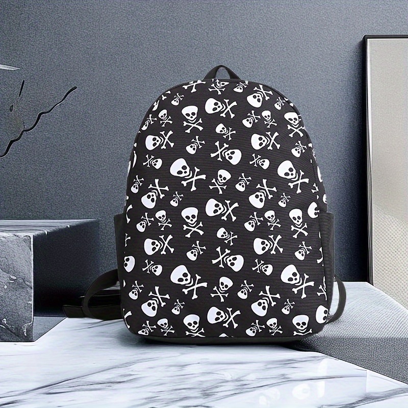 Mochila Con De Calavera, Gran Capacidad, Estilo Punk De Moda