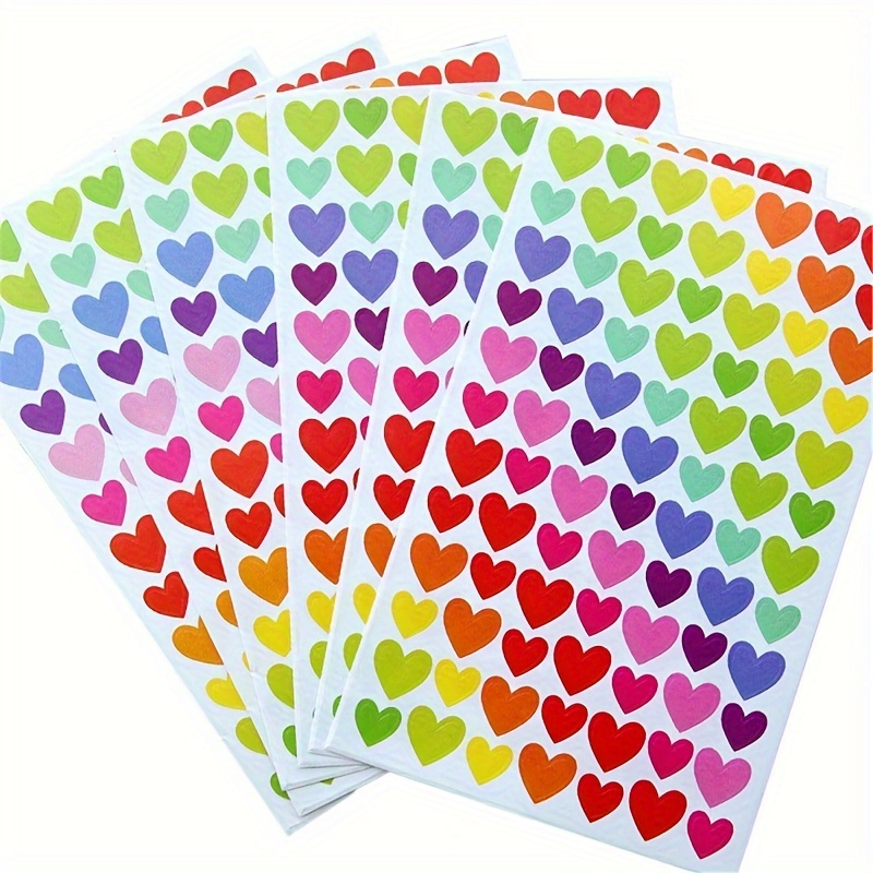 

18 Sheets 1512pcs Colorful Heart Shape Self Adhesive Stickers, For Scrapbooking Diy Arts Crafts (hearts, 18 Sheets)
