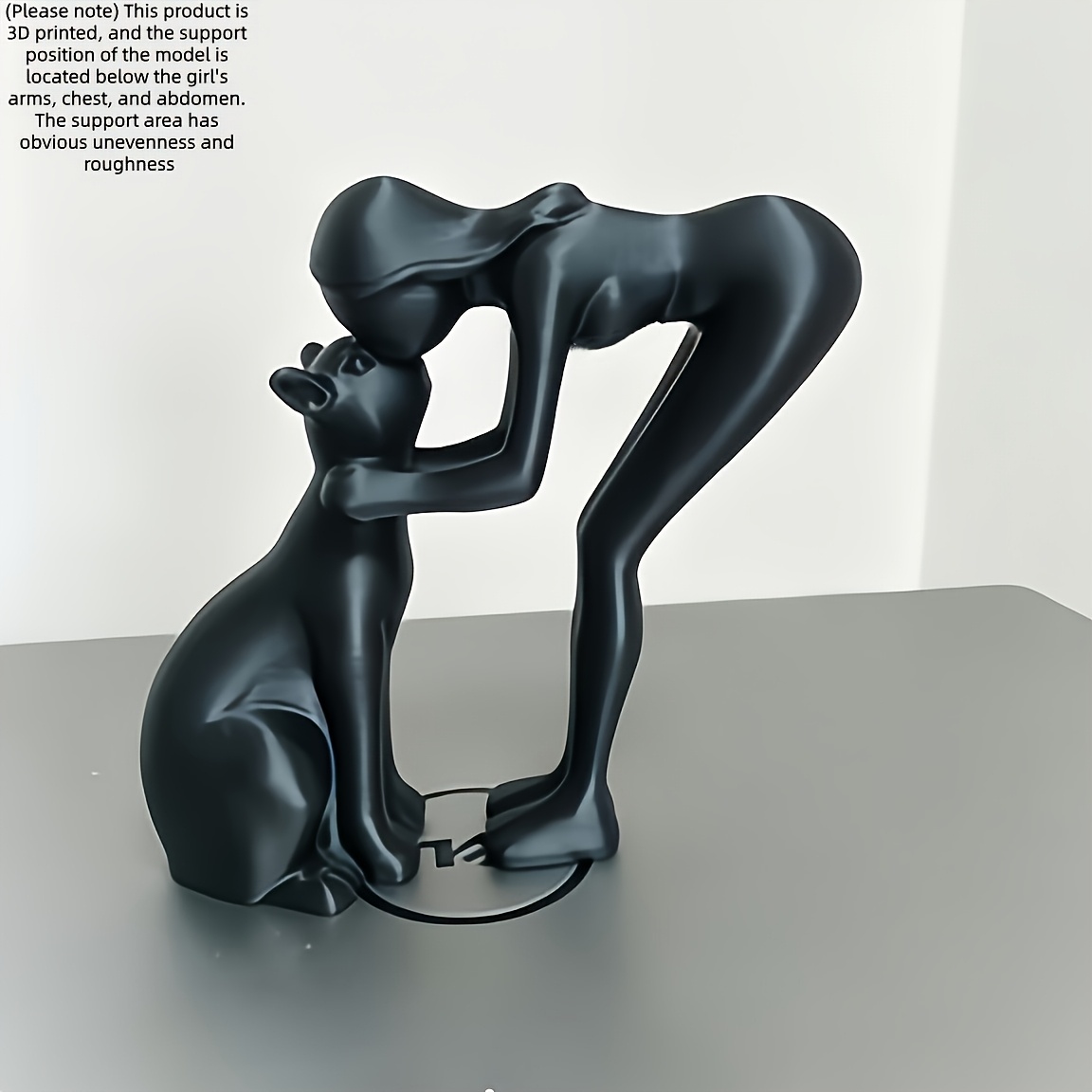 E-shop Skulptur-Zubehör Mädchen Katze, modernes schlichtes Schreibtisch-Skulptur-Zubehör, elegantes weibliches Bild schwarze Katze, Dekorationsstatue