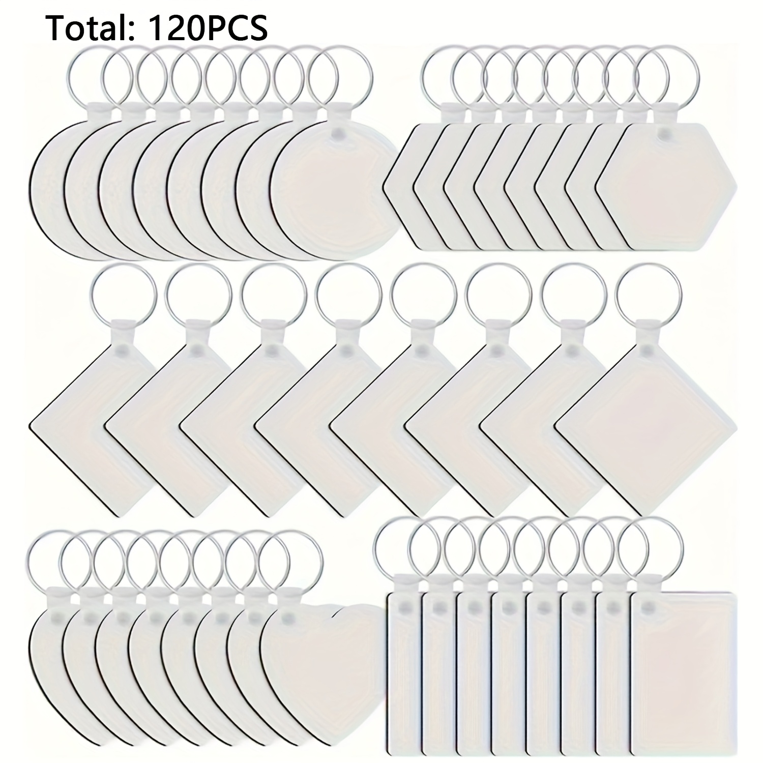 120pcs Heat Sublimation Blank Keychain Handicraft Key Chain Blank Plate Heat Transfer Key Chain