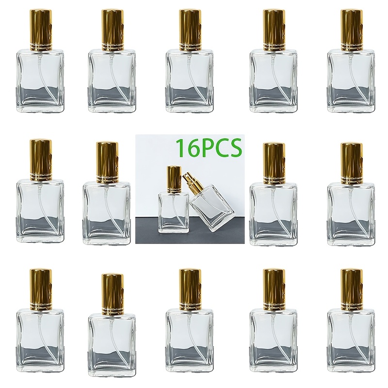 Image of 16pcs/0.5oz Glass Atomizer Vials, Premium Square Sprayer Bottles, Leak-proof Portable Empty Perfume Containers, Suitable For Travel, Purse, Gym, And Home Office Use