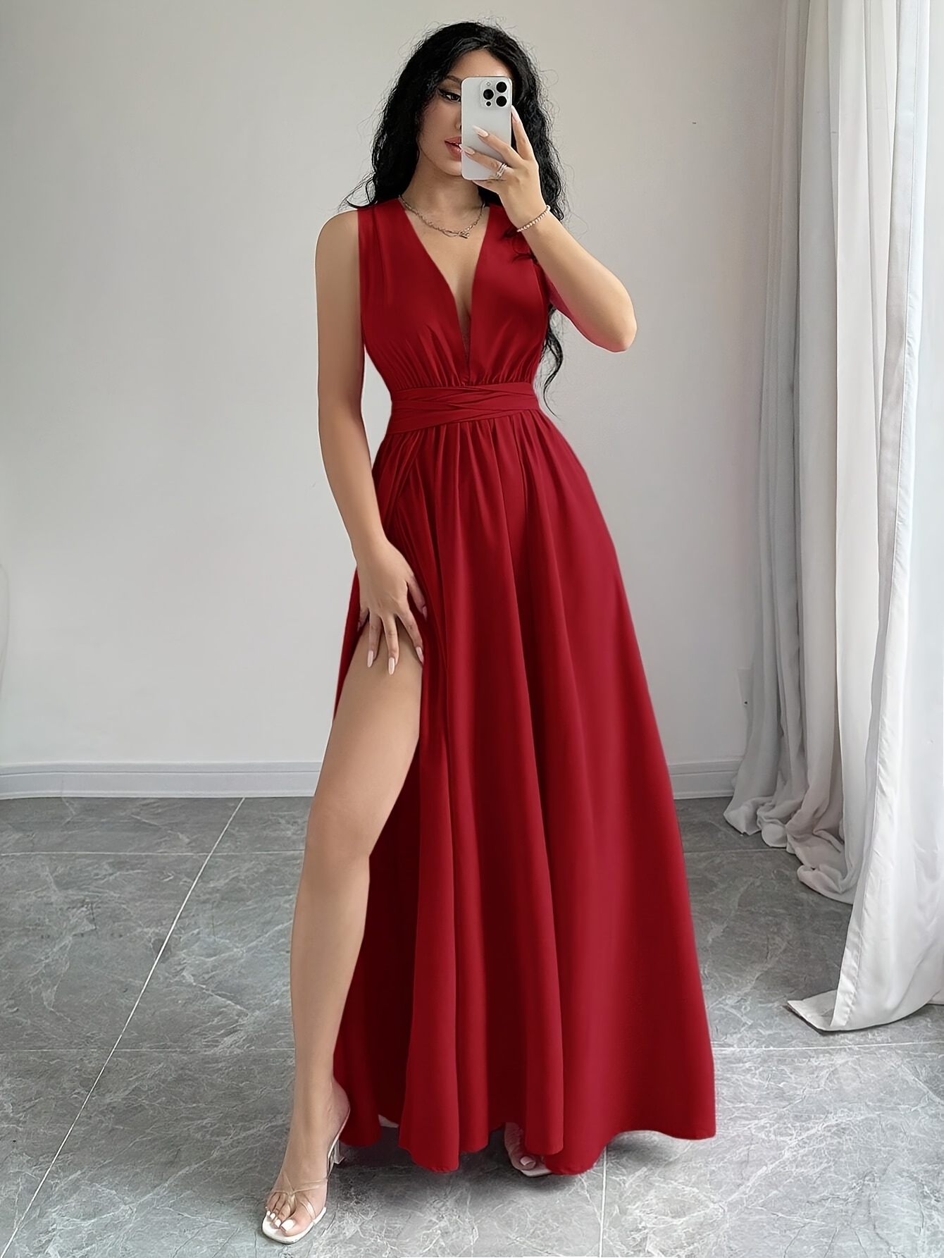 chinese dress ladies Plus-Size Long Casual Sleeveless Maxi Dress– PromGirl