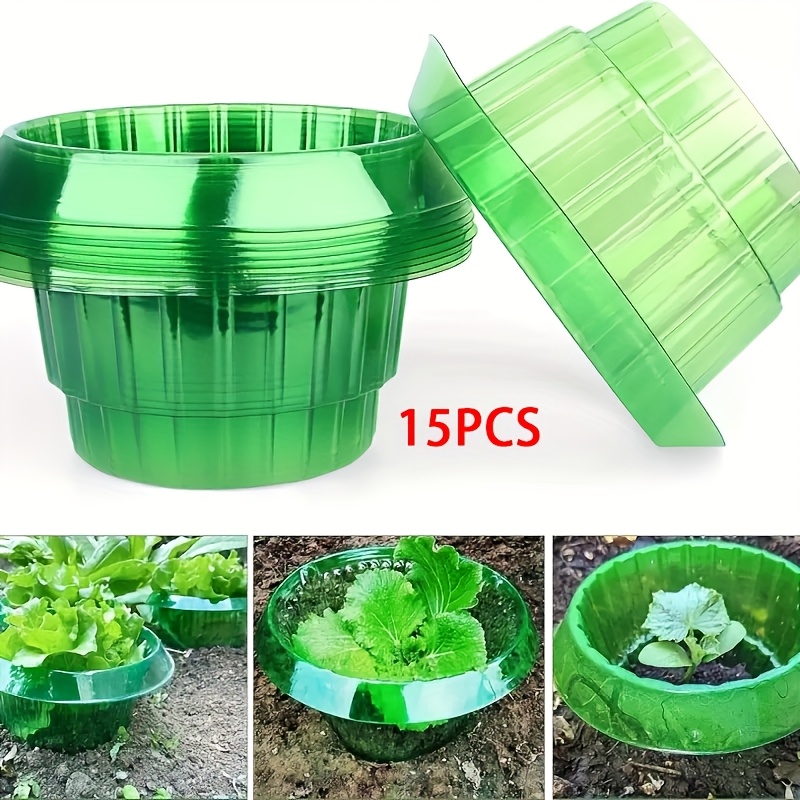 

1 Set/15pcs Green Transparent Round Snail And Slug Protective Cover - Reusable Plant Cover, Suitable For Plant Cover To Protect Animals Snails, Insects