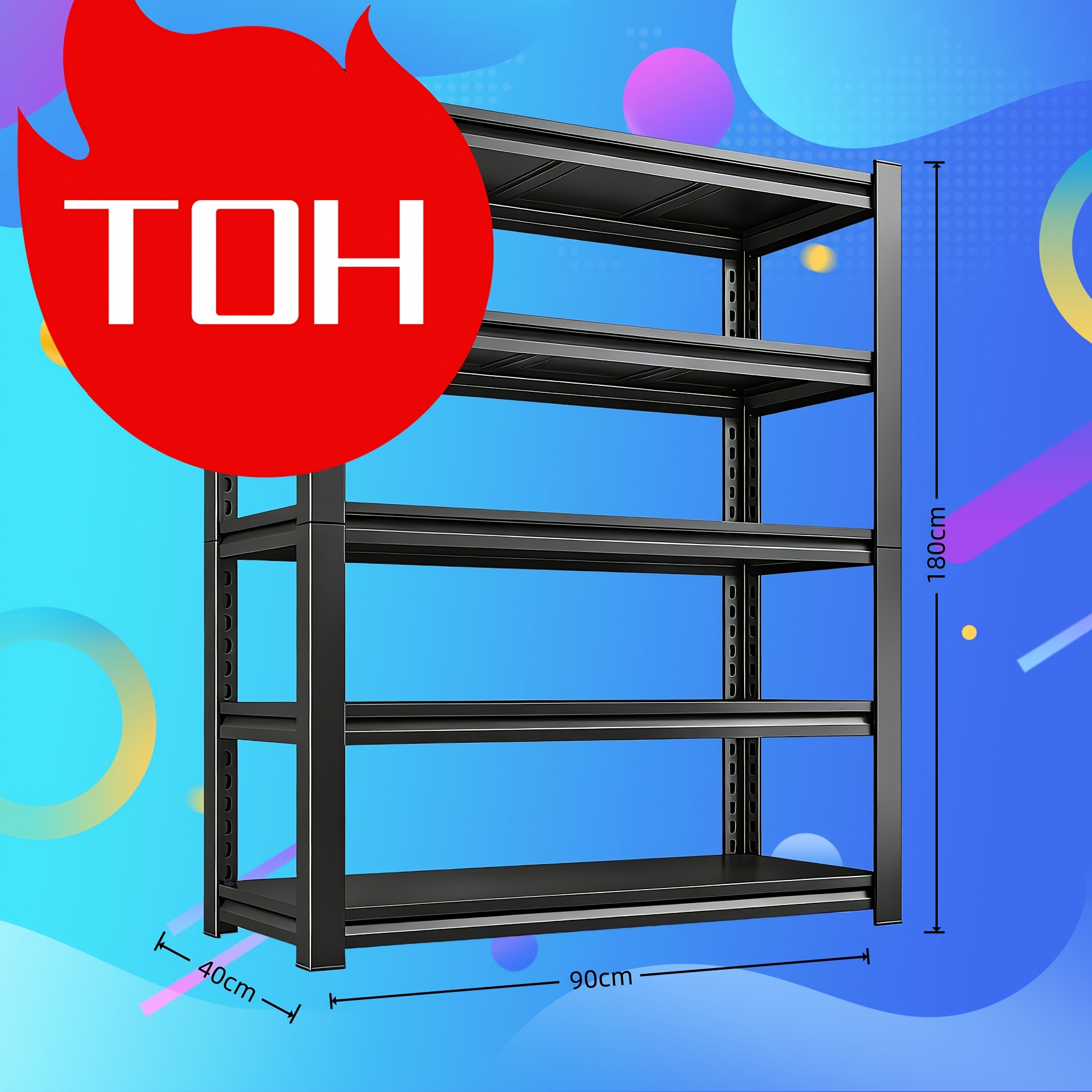 TEMU Sturdy Utility Storage Shelves With 5 Adjustable Tiers, Made From Industrial-grade Materials For Handling Storage. This Professional Shelving