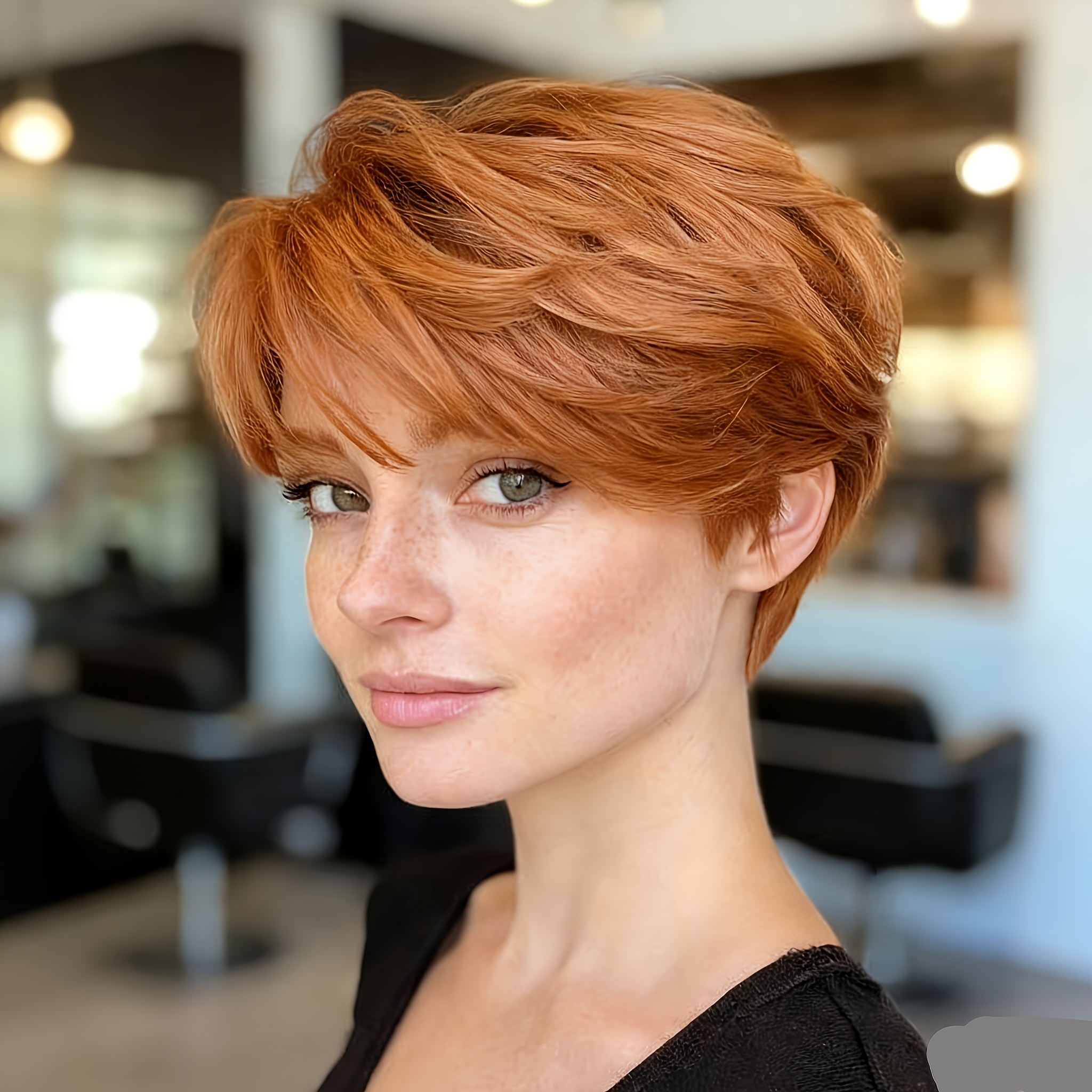 Image of Chic Cut Wig Layered 33 Color Short Straight Style 150% Density Brazilian Human Hair Full Machine Daily Use & Party