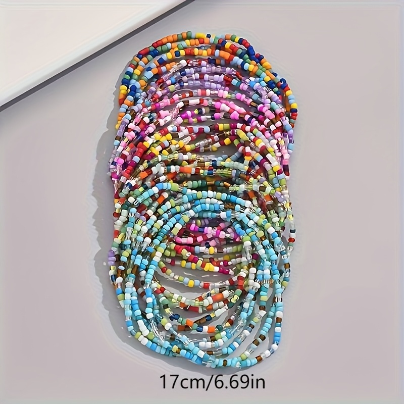 10pc Random Colors Bohemian Seed Bead Bracelets