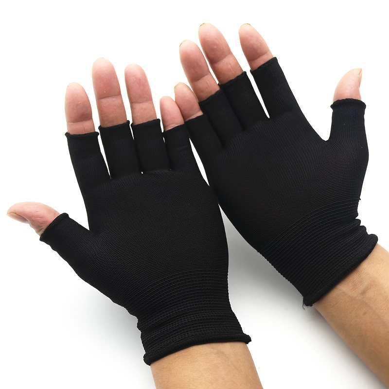 Wrist Warmers Black Cotton Fingerless Gloves Mens Black Wrist Length Arm Covers Eczema Gloves Womens Sleeves Cotton Scar  Warm