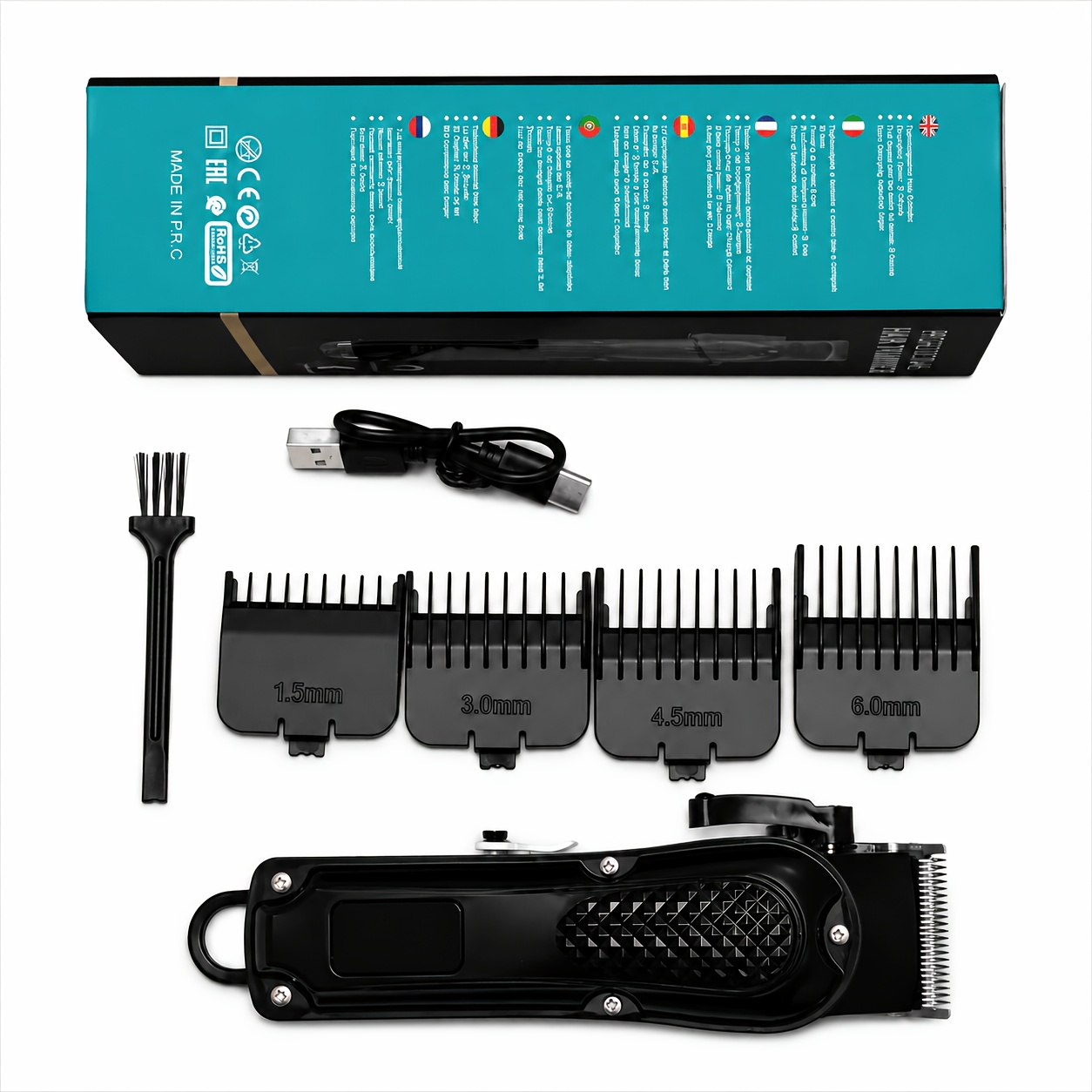TEMU Tagliacapelli elettrico da , tagliacapelli senza , forbici professionali per capelli, ricarica USB Type-C, display digitale a LED della potenza,