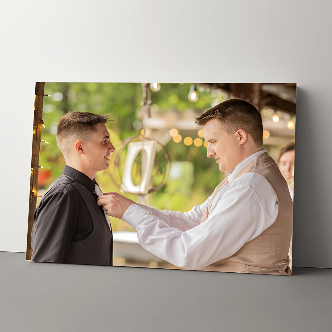 Modern Personalized Baby Photo & Text Canvas Poster