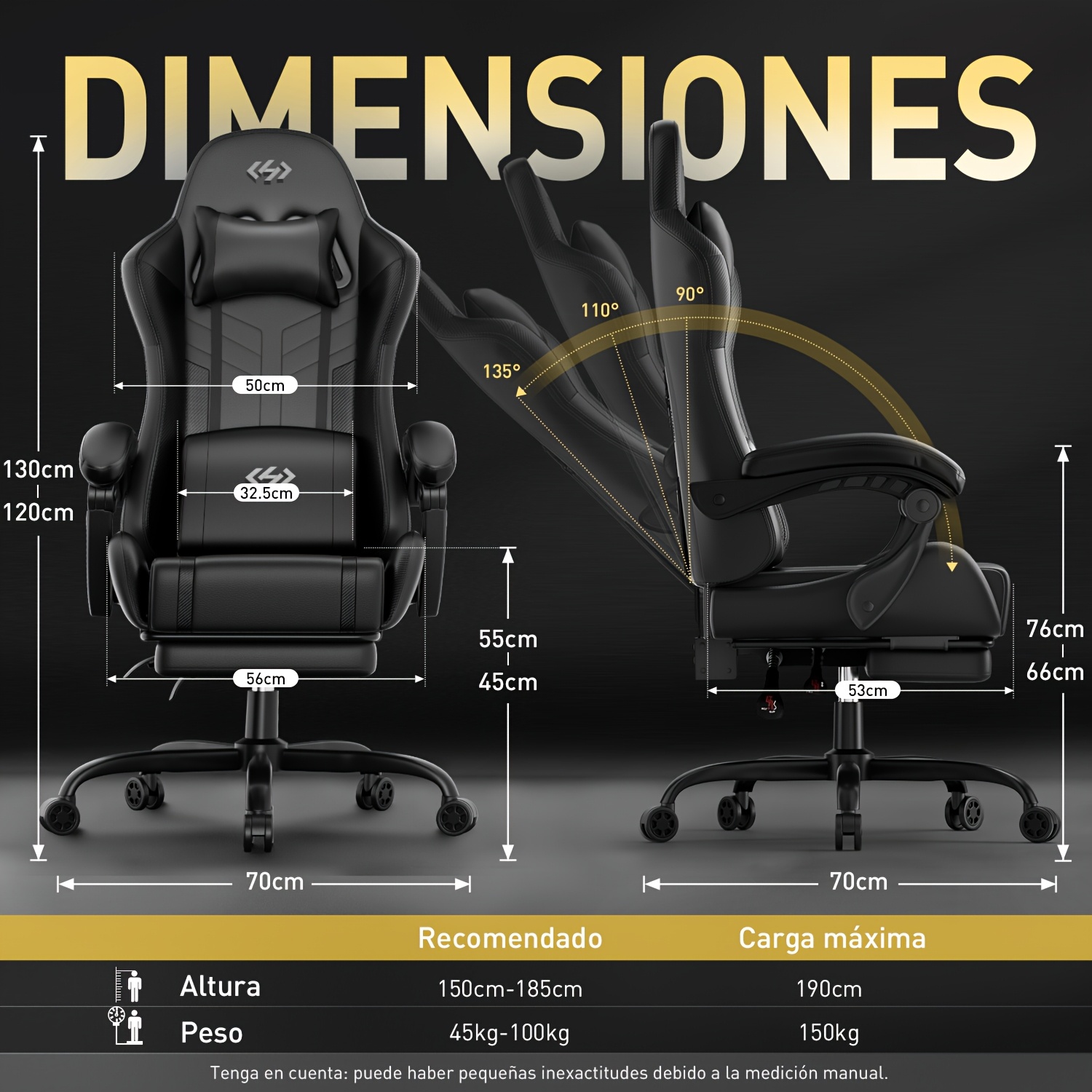 Recént Verbeterde Gaming Stoel met Geïntegreerde Lendenmassage, Ergonomisch Ontworpen voor Volwassenen met Verstelbare Lendensteun en Hoofdsteun, Roterende Kunstleren Computerstoel Uitgerust met een Voetensteun
