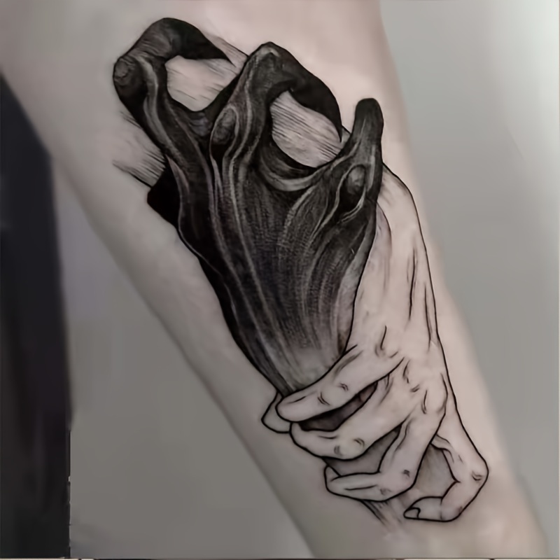 

Dark Ghost Hand Temporary Tattoo Stickers, Waterproof And Long-lasting, Realistic Arm Sleeve Tattoo Design For Men And Women