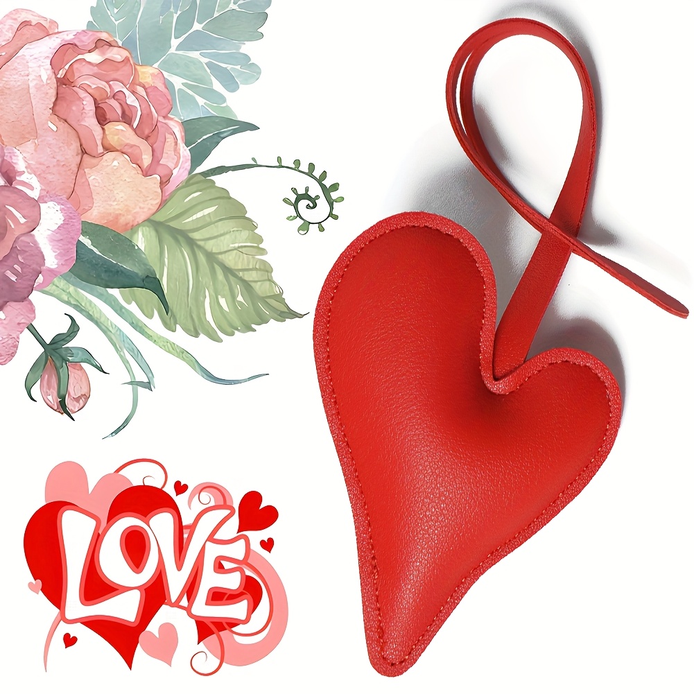 TEMU [faux Leather Irregular Heart Charms] - Car Ornament 18 Colors - Heart-shaped Decoration, Bag And Car Keychain Pendant For Women | Stylish