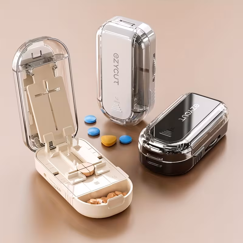 new half third particularized pill cutter adjustable pill cutter food grade safe material non slip base cut pills suitable for traveling and camping Product details 7