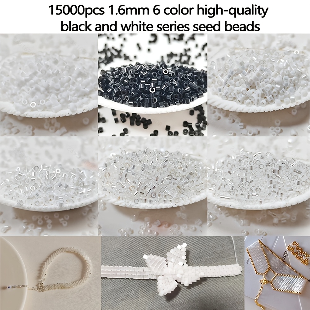 Image of 15, 000pcs Full Set High-end 1.6mm Db Seed Beads | Of 5 White And , 60g/2.12oz | Flawless Mirror , Polished Without Burrs, Long- Fixation, Fade-resistant
