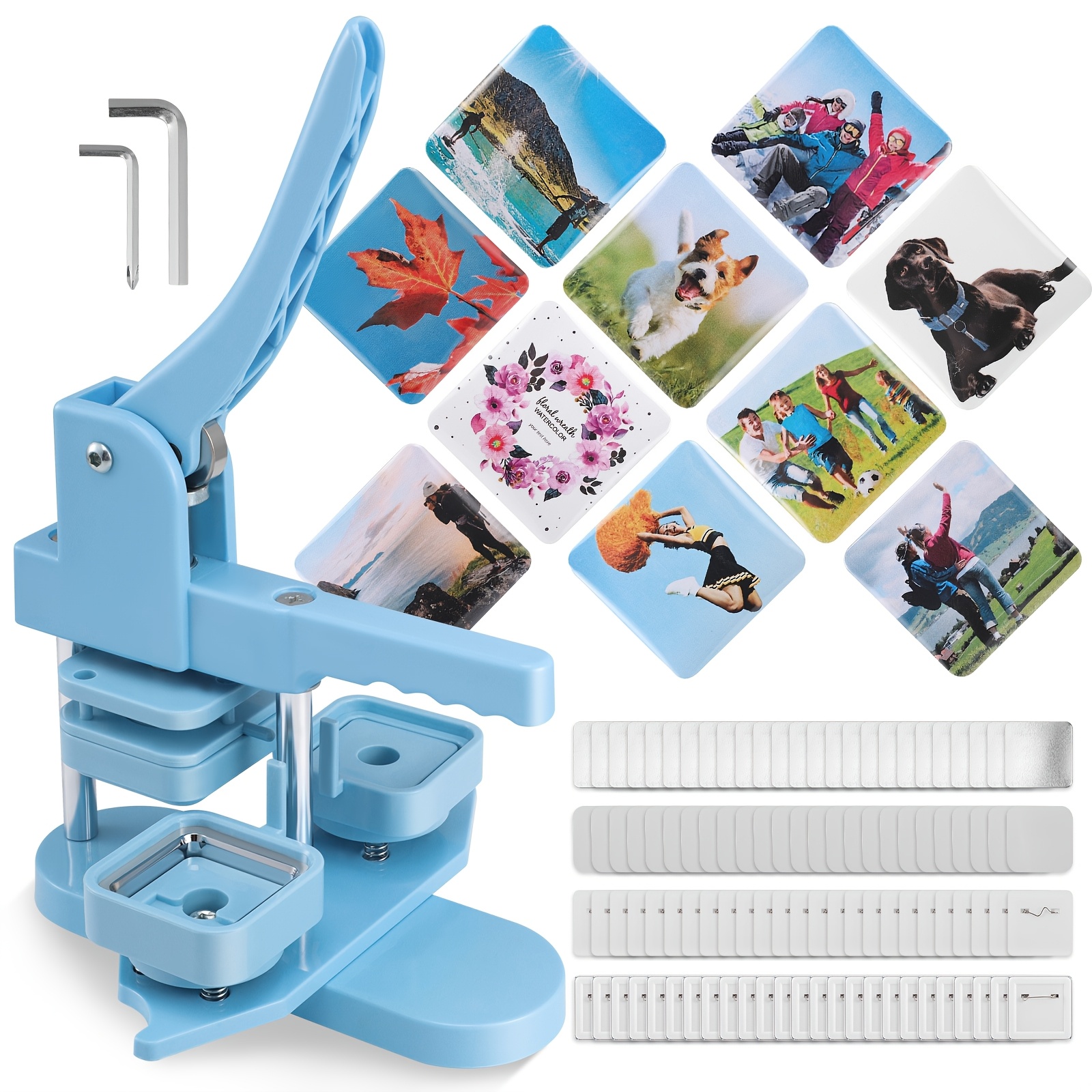 TEMU Button Maker Kit - 2''x2'' Press Machine With Refills For Photo Badges, Crafts & Gifts