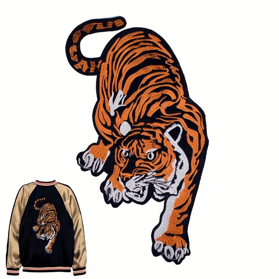 TEMU Parche de Bordado de Tigre para Planchar en Abrigos y Chaquetas, para Decoración y Reparación