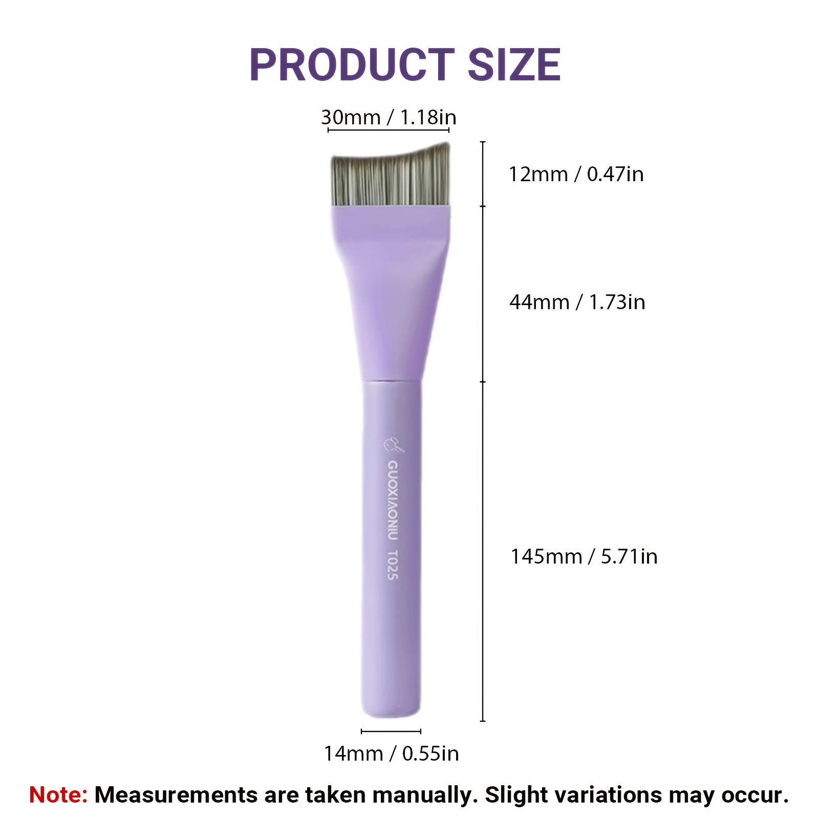 Image of 1pc Guoxiaoniu Purple Aluminum Tube Makeup Brush | Handle, Ultra-thin & Flexible, Crescent-shaped Head, Full Face Flawless Coverage, Conceals , Elegant Packaging, , Travel-friendly, Gift For Girls
