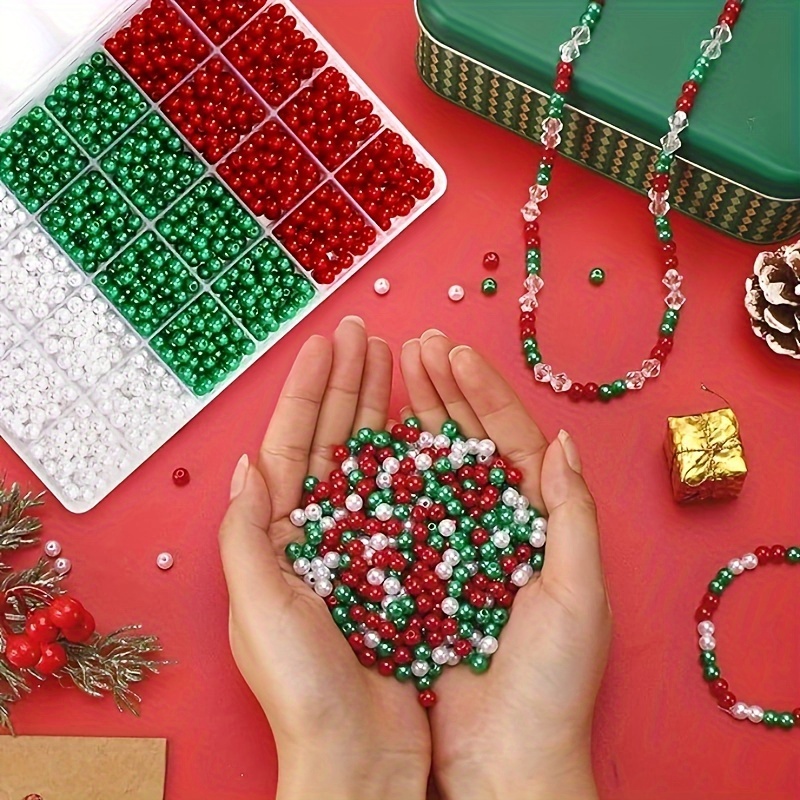 

Christmas Themed Acrylic Beads 100pcs, 6mm Round Pearls In Red, Diy Crafts, Jewelry Making, Bracelets, Necklaces, And Decorations