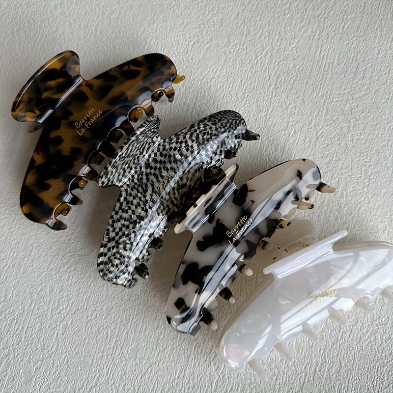 

Elegant Vintage-inspired Large Hair Claw Clips - Leopard & Patterns, French Design - Ideal For Daily Use, Travel & - Perfect Gift For Women, Cute Hair Clips, Best For Christmas, Thanksgiving