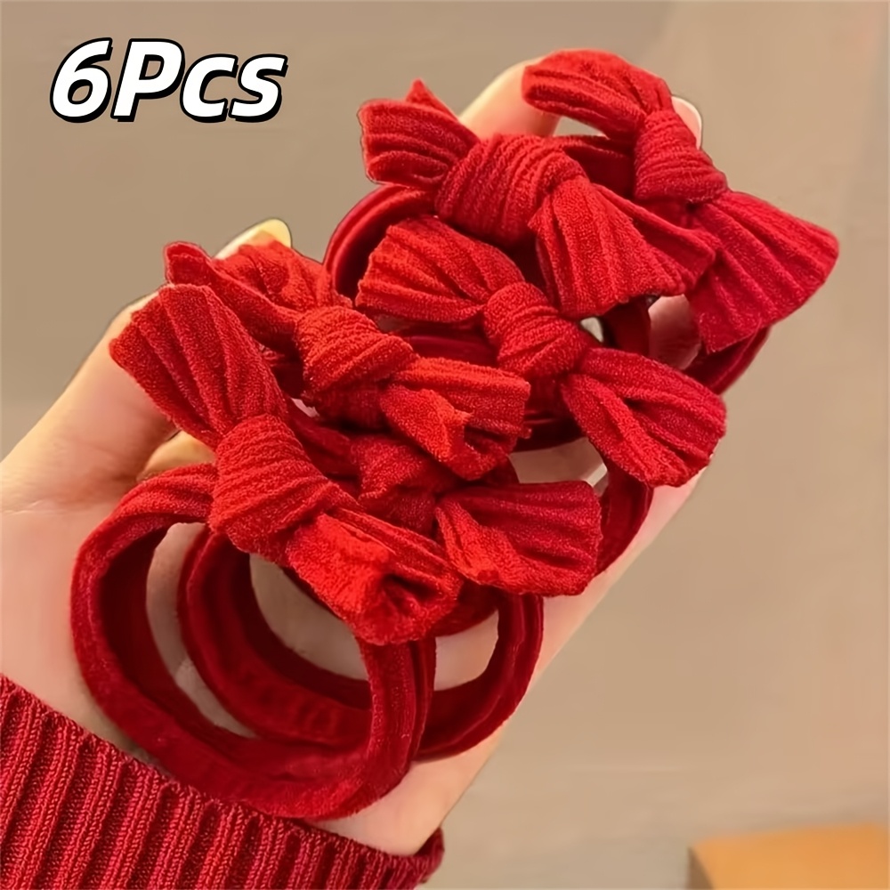 TEMU 6 pezzi/set per Capelli Rosse Eleganti, Fascia per Capelli Qualit�, Elastici Super Resistenti per Donne, Durevoli, Presa Antiscivolo, per Feste