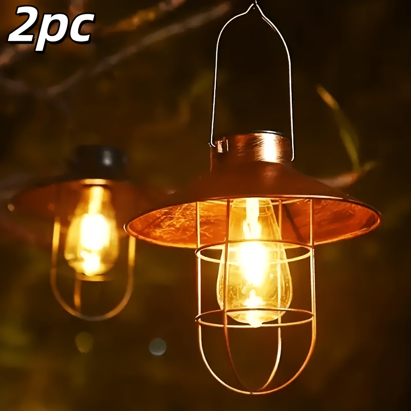 Solar-Hängelaterne für den Außenbereich – Edison-Glühbirnen-Pendelleuchte, warmes Licht, solarbetriebene Hofbeleuchtung * für Terrassen, Camping, Rasenflächen, Wege, Veranden, Gärten, Decks –