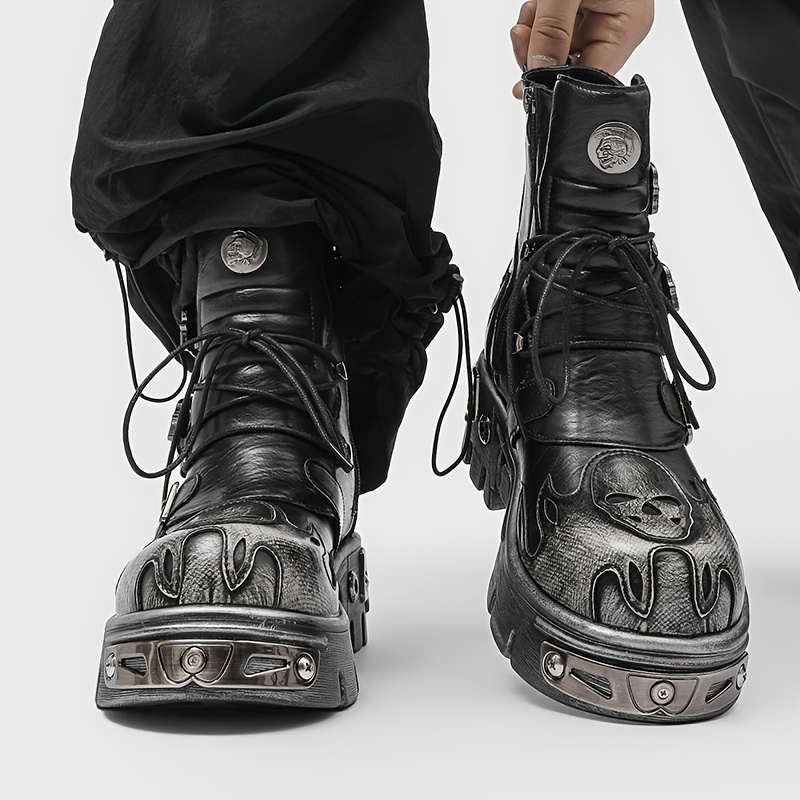 Y2k Flame Boots - Etsy y2k Dark Gothic Flame Western Boots