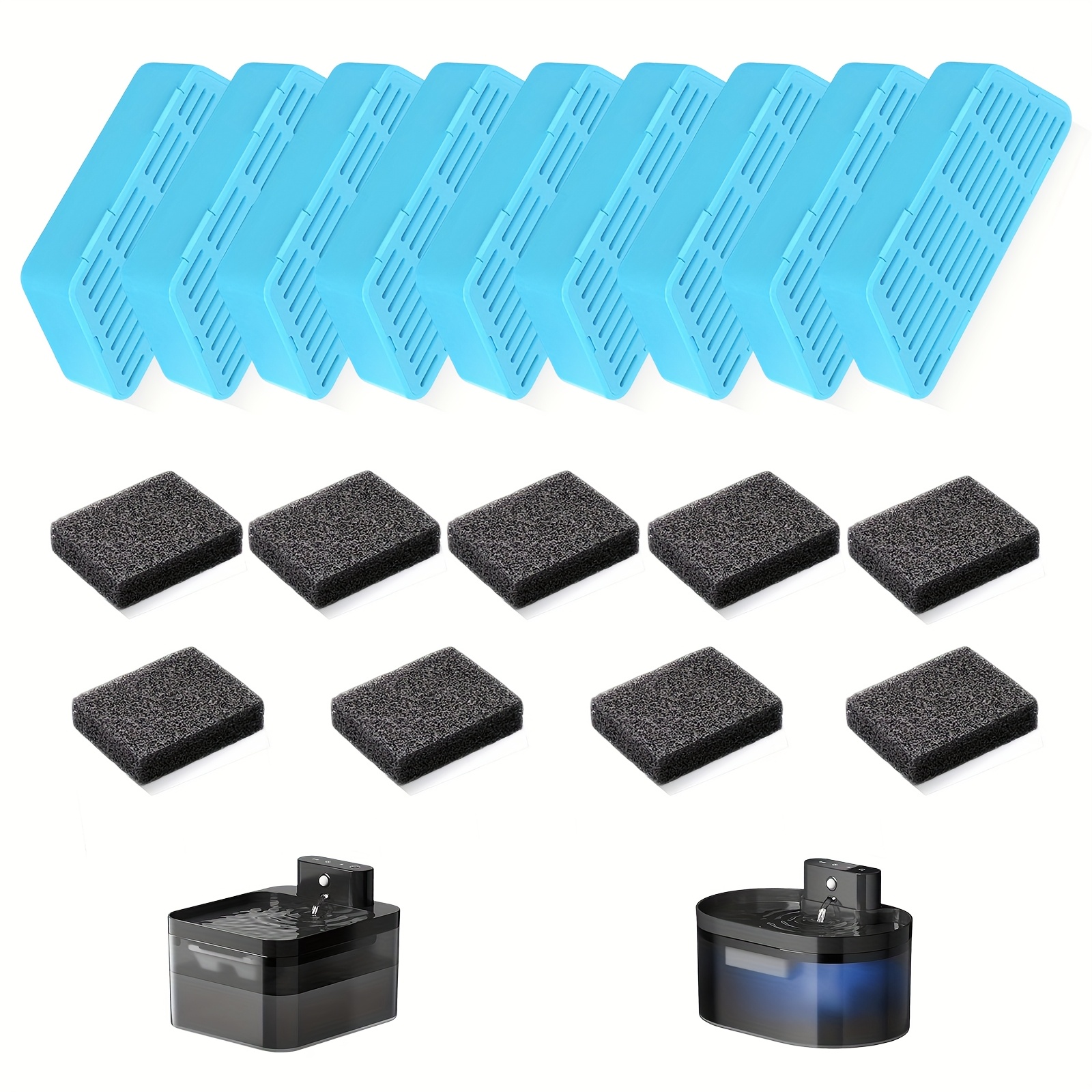 E-shop Katzenwasserbrunnenfilter, Ersatzfilter für 74oz/2.2L Haustier-Wasserspringbrunnen, Filterwechsel für Haustier-Brunnensystem