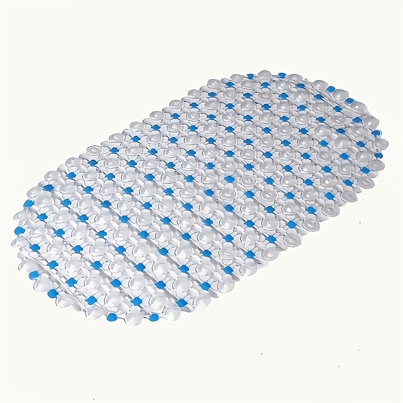 TEMU This Oval Pvc Non-slip Bath Mat Features A And Suction Cups On The , Allowing It To Grip The Bathtub Or Shower Floor And Of Slipping. Made From