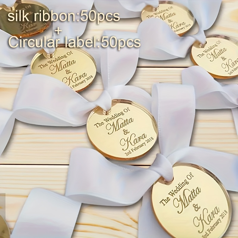 E-shop [2D Flat] [2D Flat] Individueller goldener Acryl-Spiegelanhänger - Modischer Desktop-Namensschild mit Band | Mehrzweck-Dekoschild, geeignet für