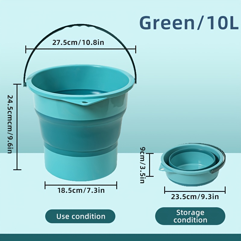Image of 1pc Foldable Portable Retractable Bucket Premium Collapsible Tub Durable Space- Ideal For Outdoor Fishing Car Washing Foot Soaking Portable Thickened Plastic Construction -use